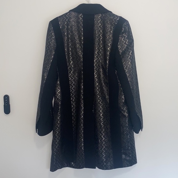 Chloe Metallic Chic Fall Black Blazer Jacket - Picture 5 of 11